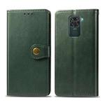 For Xiaomi Redmi 10X 4G/Redmi Note 9 Retro Solid Color Leather Buckle Phone Case with Lanyard & Photo Frame & Card Slot & Wallet & Stand Function(Green)