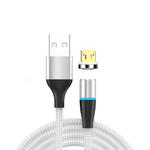 3A USB to Micro USB Fast Charging + 480Mbps Data Transmission Mobile Phone Magnetic Suction Fast Charging Data Cable, Cable Length: 2m(Silver)