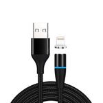 3A USB to 8 Pin Fast Charging + 480Mbps Data Transmission Mobile Phone Magnetic Suction Fast Charging Data Cable, Cable Length: 2m(Black)