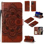 For Huawei Honor X10 Mandala Embossing Pattern Horizontal Flip Leather Case with Holder & Card Slots & Wallet & Photo Frame & Lanyard(Brown)