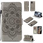 For Samsung Galaxy A31 Mandala Embossing Pattern Horizontal Flip Leather Case with Holder & Card Slots & Wallet & Photo Frame & Lanyard(Grey)