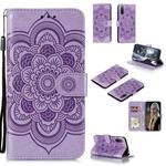 For Sony Xperia L4 Mandala Embossing Pattern Horizontal Flip Leather Case with Holder & Card Slots & Wallet & Photo Frame & Lanyard(Purple)