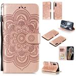 For Sony Xperia L4 Mandala Embossing Pattern Horizontal Flip Leather Case with Holder & Card Slots & Wallet & Photo Frame & Lanyard(Rose Gold)