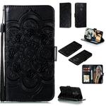 For LG K31 Mandala Embossing Pattern Horizontal Flip Leather Case with Holder & Card Slots & Wallet & Photo Frame & Lanyard(Black)