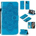 For Motorola Moto G8 Power Lite Mandala Embossing Pattern Horizontal Flip Leather Case with Holder & Card Slots & Wallet & Photo Frame & Lanyard(Blue)