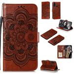 For Motorola Moto G8 Power Lite Mandala Embossing Pattern Horizontal Flip Leather Case with Holder & Card Slots & Wallet & Photo Frame & Lanyard(Brown)