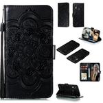 For Motorola Moto E6S 2020 Mandala Embossing Pattern Horizontal Flip Leather Case with Holder & Card Slots & Wallet & Photo Frame & Lanyard(Black)