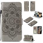 For Motorola Moto E6S 2020 Mandala Embossing Pattern Horizontal Flip Leather Case with Holder & Card Slots & Wallet & Photo Frame & Lanyard(Grey)