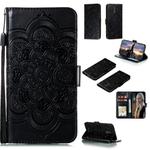 For Nokia 2.3 Mandala Embossing Pattern Horizontal Flip Leather Case with Holder & Card Slots & Wallet & Photo Frame & Lanyard(Black)