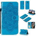 For Nokia 2.3 Mandala Embossing Pattern Horizontal Flip Leather Case with Holder & Card Slots & Wallet & Photo Frame & Lanyard(Blue)