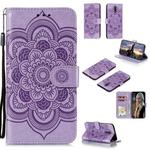 For Nokia 2.3 Mandala Embossing Pattern Horizontal Flip Leather Case with Holder & Card Slots & Wallet & Photo Frame & Lanyard(Purple)