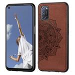 For OPPO A92 & A72 & A52 Embossed Mandala Pattern PC + TPU + Fabric Phone Case with Lanyard & Magnetic Function(Brown)