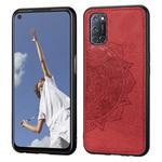 For OPPO A92 & A72 & A52 Embossed Mandala Pattern PC + TPU + Fabric Phone Case with Lanyard & Magnetic Function(Red)