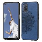 For OPPO A92 & A72 & A52 Embossed Mandala Pattern PC + TPU + Fabric Phone Case with Lanyard & Magnetic Function(Blue)