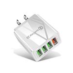 30W QC 3.0 USB + 3 USB 2.0 Ports Mobile Phone Tablet PC Universal Quick Charger Travel Charger, US Plug(White)