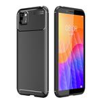 For Huawei Y5P Carbon Fiber Texture Shockproof TPU Case(Black)