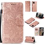 For Huawei Y5P / Honor 9S Lace Flower Embossing Pattern Horizontal Flip Leather Case , with Holder & Card Slots & Wallet & Photo Frame & Lanyard(Rose Gold)