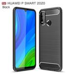 For Huawei P smart 2020 Brushed Texture Carbon Fiber TPU Case(Black)