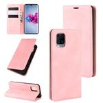 For ZTE Axon 11 Retro-skin Business Magnetic Suction Leather Case with Holder & Card Slots & Wallet(Pink)