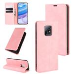 For Xiaomi Redmi 10X Pro 5G/10X 5G Retro-skin Business Magnetic Suction Leather Case with Holder & Card Slots & Wallet(Pink)