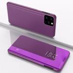 For Huawei Y5P/Honor 9S Plated Mirror Horizontal Flip Leather Case with Holder(Purple)
