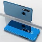 For Huawei P Smart 2020 Plated Mirror Horizontal Flip Leather Case with Holder(Blue)