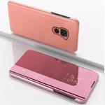 For Xiaomi Redmi Note9/Red 10X 5G Plated Mirror Horizontal Flip Leather Case with Holder(Rose Gold)