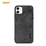For iPhone 11 ENKAY ENK-PC028 Business Series Fabric Texture PU Leather + TPU Soft Slim Case(Black)