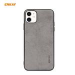 For iPhone 11 ENKAY ENK-PC028 Business Series Fabric Texture PU Leather + TPU Soft Slim Case(Grey)