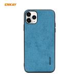 For iPhone 11 Pro Max ENKAY ENK-PC030 Business Series Fabric Texture PU Leather + TPU Soft Slim Case Cover(Blue)