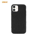 For iPhone 11 ENKAY ENK-PC031 Business Series Denim Texture PU Leather + TPU Soft Slim Case Cover(Black)