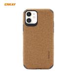 For iPhone 11 ENKAY ENK-PC031 Business Series Denim Texture PU Leather + TPU Soft Slim Case Cover(Brown)