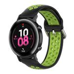 20mm For Huami Amazfit GTS / Samsung Galaxy Watch Active 2 / Huawei Watch GT2 42MM Inner Buckle Silicone Watch Band(Black green)