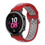 20mm For Huami Amazfit GTS / Samsung Galaxy Watch Active 2 / Huawei Watch GT2 42MM Inner Buckle Silicone Watch Band(Red grey)