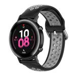 20mm For Huami Amazfit GTS / Samsung Galaxy Watch Active 2 / Huawei Watch GT2 42MM Inner Buckle Silicone Watch Band(Black grey)