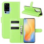 For vivo X50 Pro Litchi Texture Horizontal Flip Protective Case with Holder & Card Slots & Wallet(Green)