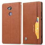 Knead Skin Texture Horizontal Flip Leather Case for Sony Xperia XA2, with Photo Frame & Holder & Card Slots & Wallet(Brown)