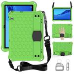 For Huawei Media M5 Lite 8.4/M6 8.4 Honeycomb Design EVA + PC Material Four Corner Anti Falling Flat Protective Shell With Strap(Green+Black)