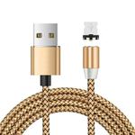 USB to 8 Pin Magnetic Metal Connector Nylon Two-color Braided Magnetic Data Cable, Cable Length: 1m(Gold)
