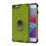 For iPhone 6 Plus & 6s Plus Shockproof Honeycomb PC + TPU Ring Holder Protection Case(Green)