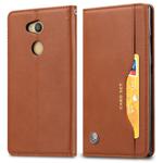 Knead Skin Texture Horizontal Flip Leather Case for Sony Xperia L2, with Photo Frame & Holder & Card Slots & Wallet(Brown)