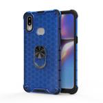 For Samsung Galaxy A10 Shockproof Honeycomb PC + TPU Ring Holder Protection Case(Blue)