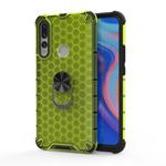 For Huawei Y9 2019 Shockproof Honeycomb PC + TPU Ring Holder Protection Case(Green)