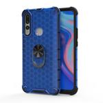 For Huawei P30 Lite Shockproof Honeycomb PC + TPU Ring Holder Protection Case(Blue)