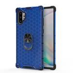 For Samsung Galaxy Note 10 + Shockproof Honeycomb PC + TPU Ring Holder Protection Case(Blue)