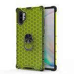 For Samsung Galaxy Note 10 + Shockproof Honeycomb PC + TPU Ring Holder Protection Case(Green)