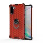 For Samsung Galaxy Note 10 Shockproof Honeycomb PC + TPU Ring Holder Protection Case(Red)