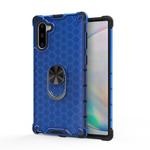 For Samsung Galaxy Note 10 Shockproof Honeycomb PC + TPU Ring Holder Protection Case(Blue)
