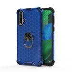 For Huawei Nova 5T Shockproof Honeycomb PC + TPU Ring Holder Protection Case(Blue)