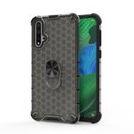 For Huawei Nova 5T Shockproof Honeycomb PC + TPU Ring Holder Protection Case(Grey)